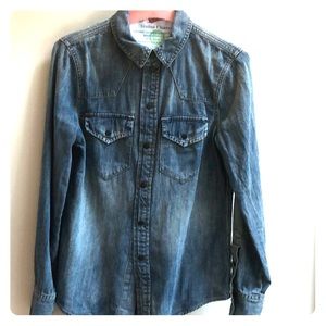 Madewell distressed denim shirt